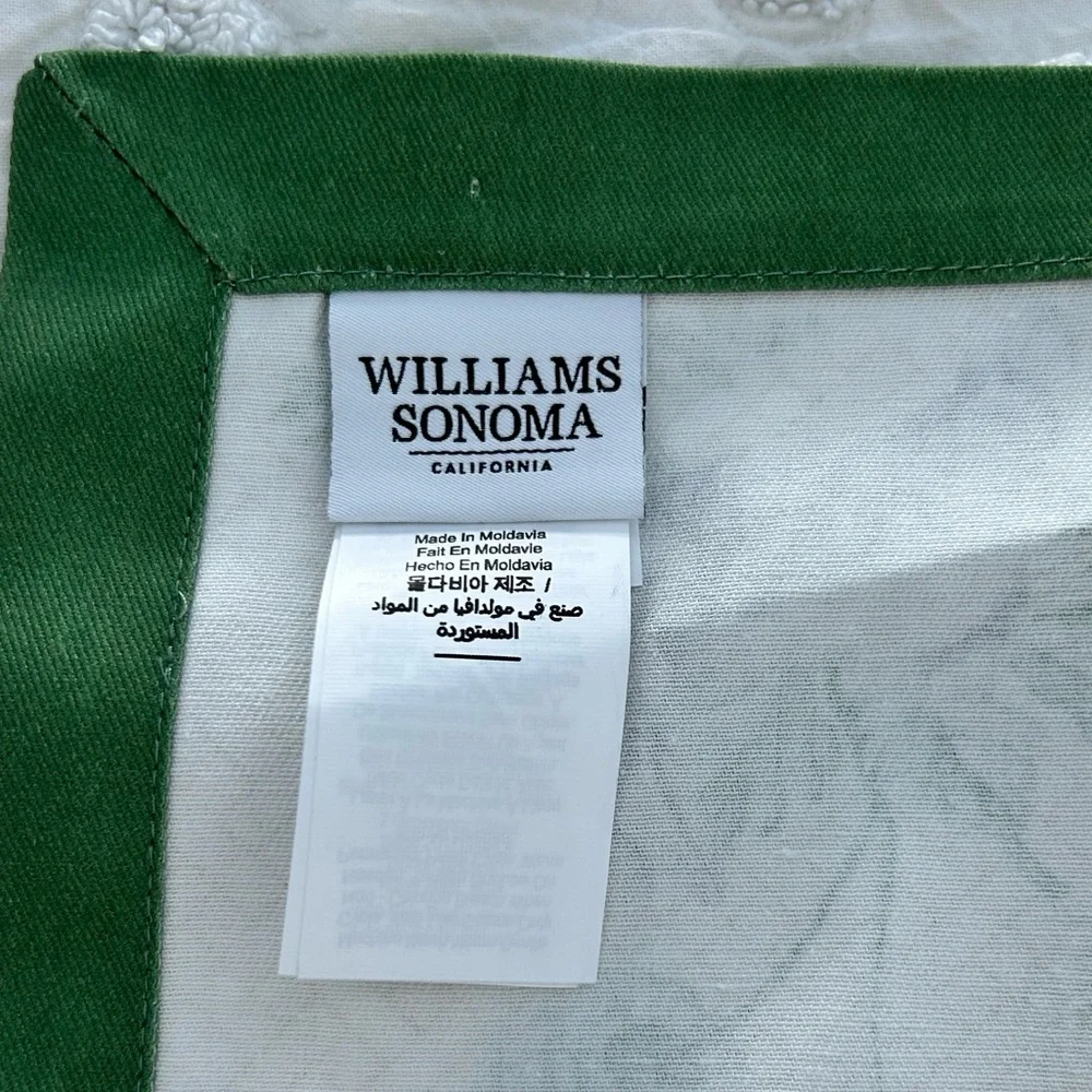 Williams Sonoma Garden Lattice Napkins X3 Green With Bunnies, Easter,replacement